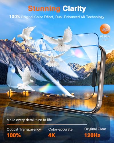 LK 3 Pack for iPhone 15 Pro Max Screen Protector [One-Pull Install]
