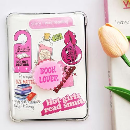 Book Lover Kindle Grip, for Kindle E-Readers and Smartphones, Foldable and Rotating Kindle Charm, A Gift for Book Lover - color: BOOK LOVER
