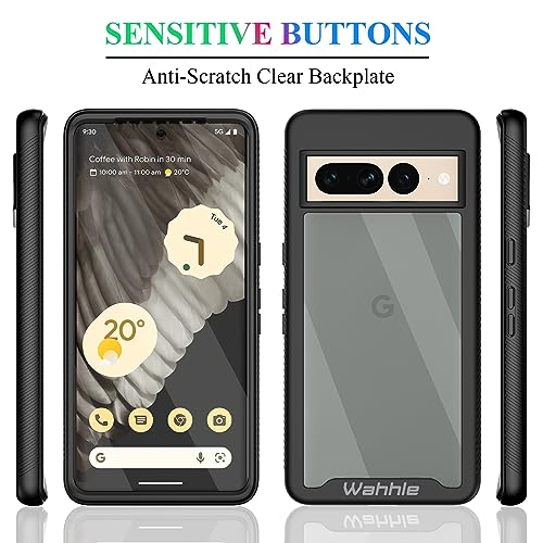 Compatible with Google Pixel 7 Pro Case, Built in Screen Protector Full Body Shockproof Slim Fit Bumper Protective Phone Cover Men Women-Black/Clear - size: Google Pixel 7 Pro