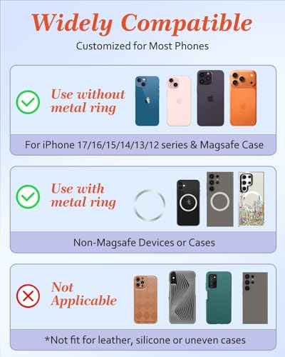 Magnetic Phone Grip, Cute Finger Grip Phone Stand, Black Sun Moon - color: Black Sun Moon