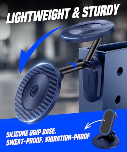 GolbinBox All Metal Dual Magnetic Gym Phone Holder for MagSafe, Blue - color: Blue