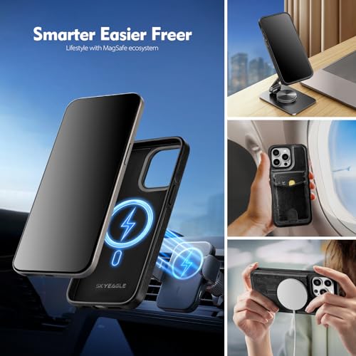 SkyEagle for iPhone 12 Pro Max Wallet Case with Card Holder,Black - color: Black, size: iPhone 12 Pro Max - 6.7"