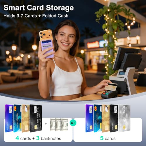 SHANSHUI Wallet for Magsafe, Stretchy Magnetic Phone Wallet Card Holder for Back of Phone Pocket Comaptible for iPhone & Most Smartphone (Light Purple - color: Light Purple