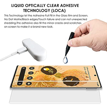 [3 Pack Pixel 6 Pro Screen Protector, Tempered Glass [UV Set], Edge to Edge Full Screen Adhesive, Fingerprint-ID Compatible, Sensitive Touch, Scratch Repair - color: Pixel 6 Pro (HD Glass)