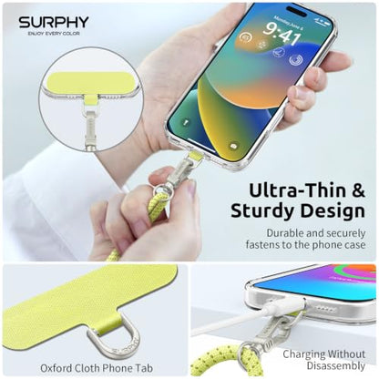 SURPHY Phone Lanyard Crossbody, Phone Strap Crossbody with 2 Tether Tabs - color: Lemon Speckle