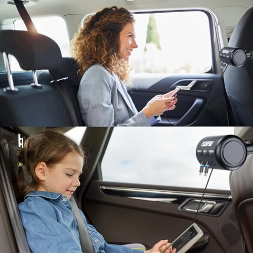 Uber Accessories for Car 3 in 1 Backseat Car Charging Station Box, with QC 3.0 Adapter 36W Retractable Multi Devices Car Charger Fast Charge for All Phones | iPhone15/14 | Samsung|Uber Taxi Lyft Turo - size: 3 IN 1-with Car Charger