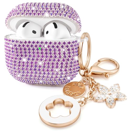 VISOOM Airpods 5 4 Cases iPods 4/5 Cover for Women,Unique Jewelry Design - color: J-Purpl, size: Airpods 4/5(2024/2026)