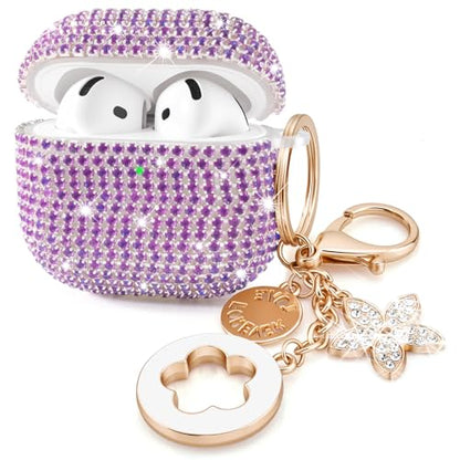 VISOOM Airpods 5 4 Cases iPods 4/5 Cover for Women,Unique Jewelry Design - color: J-Purpl, size: Airpods 4/5(2024/2026)