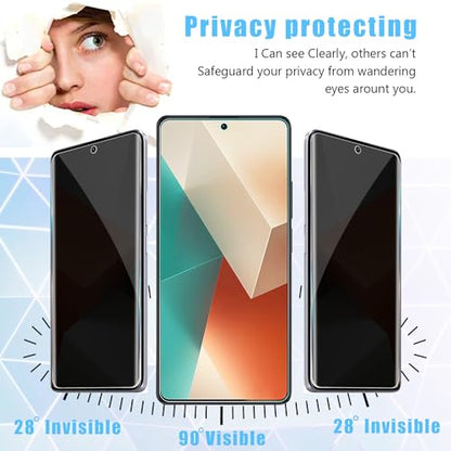 [2+2pack For Xiaomi Redmi Note 13 Pro+ Flexible Privacy Screen Protector(Not Tempered Glass) and Camera Lens Screen Protector,Anti-Spy Flexible TPU Film,Easy Installation