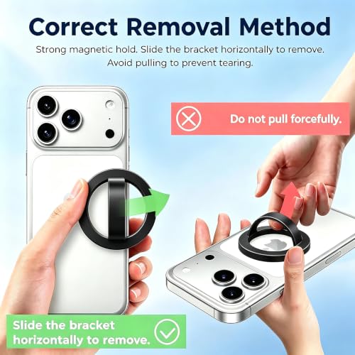 Magnetic Finger Loop Grip for iPhone 17/16/15/14/13 Series, White Sparkle - color: White Sparkle