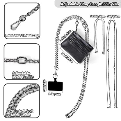XANGNIER Clip and Go Strap for Phone with Wallet Crossbody,Chain Black - color: Chain Black