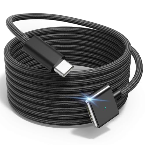 140W USB-C to Magnetic 3 Cable 6.6ft, for MacBook Pro/Air M2-M5, Black - color: Dark Black