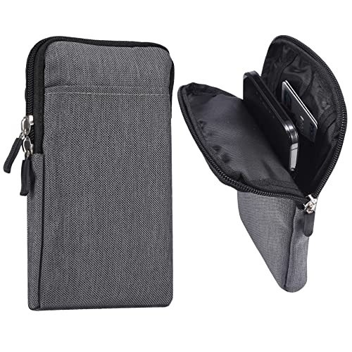 QBYVQQN Cell Phone Waist Belt Holster Mens, Waterproof Zipper Crossbody Smartphone Shoulder Messenger Bag Wallet Sling Bag - color: Grey, size: 6.9 INCH