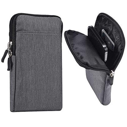 QBYVQQN Cell Phone Waist Belt Holster Mens, Waterproof Zipper Crossbody Smartphone Shoulder Messenger Bag Wallet Sling Bag - color: Grey, size: 6.9 INCH