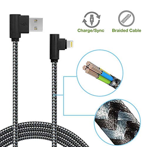 3Pack 10FT [The Most Durable Cable] 90 Degree Charging Cable for iPhone 14