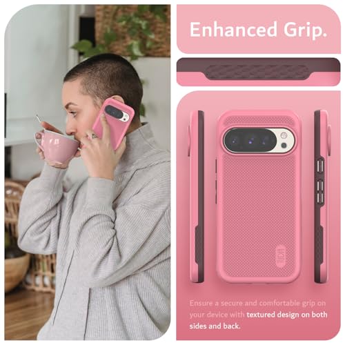 TUDIA MergeGrip Case for Google Pixel 10 / Pixel 10 Pro Cases 2025 – [Military Grade Drop Tested] Dual Layer Rugged Slim Shockproof Heavy Duty Protective Phone Cover - Smokey Pink - color: Smokey Pink, size: Pixel 10 / 10 Pro