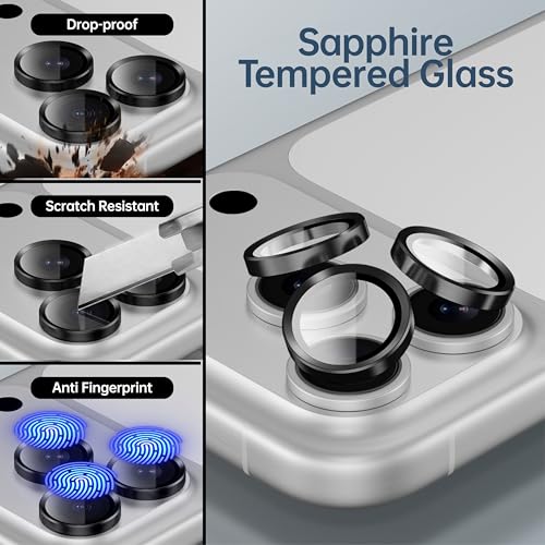 for iPhone 17 Pro Max Camera Lens Protector, 9H Tempered Glass, Black - color: Black