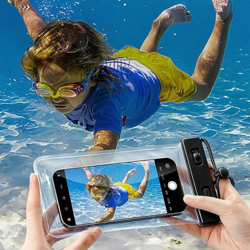 Waterproof Phone Pouch Case -Easy Lock & Heavy Duty IPX8 Water Proof Cell Phone Dry Bag for Beach, Protector for iPhone 17 16 15 14 13 12 11 Pro Max Plus Air, Galaxy S25 S24, 5-10in Black - color: Black