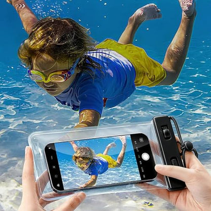 Waterproof Phone Pouch Case -Easy Lock & Heavy Duty IPX8 Water Proof Cell Phone Dry Bag for Beach, Protector for iPhone 17 16 15 14 13 12 11 Pro Max Plus Air, Galaxy S25 S24, 5-10in Black - color: Black