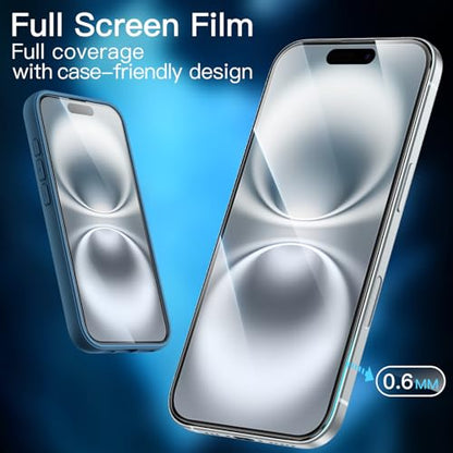 JETech Full-Coverage Screen Protector for iPhone 16, 3-Pack - size: iPhone 16