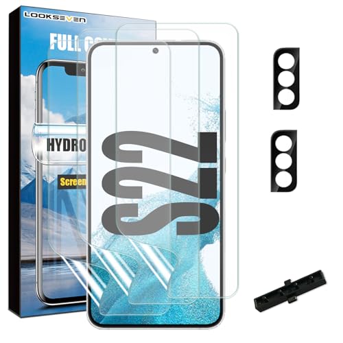 LOOKSEVEN 3 Hydrogel Films + 2 Tempered Glass Lens Protector For Galaxy S22 - size: S22