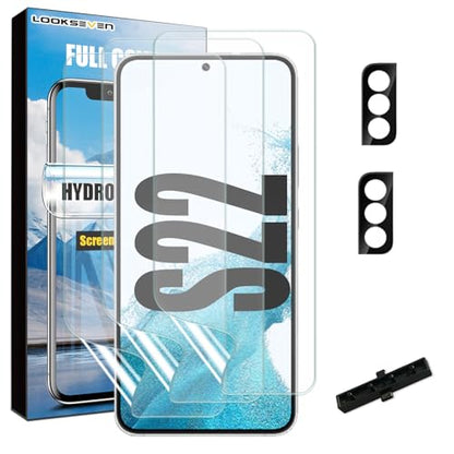LOOKSEVEN 3 Hydrogel Films + 2 Tempered Glass Lens Protector For Galaxy S22 - size: S22
