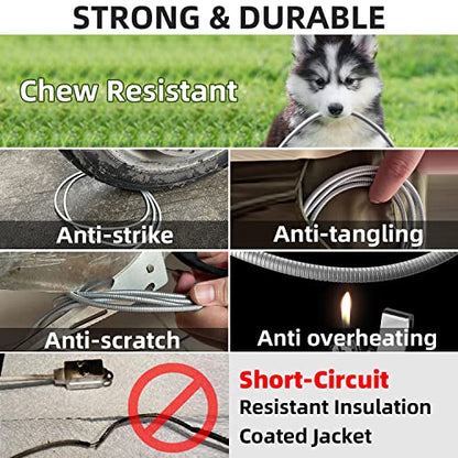 MFi Certified Metal Braided Charger Cable 6.6ft Stainless Steel Chew Proof Lightning Cord with Short-Circuit Resistant Coating, Fast Charging & Data Sync for iPhone 14/13/12/11/X/iPad