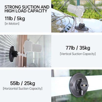 4.5" Camera Suction Cup Mount, Heavy Duty Pump Vacuum Mount - size: 4.5” Plastic