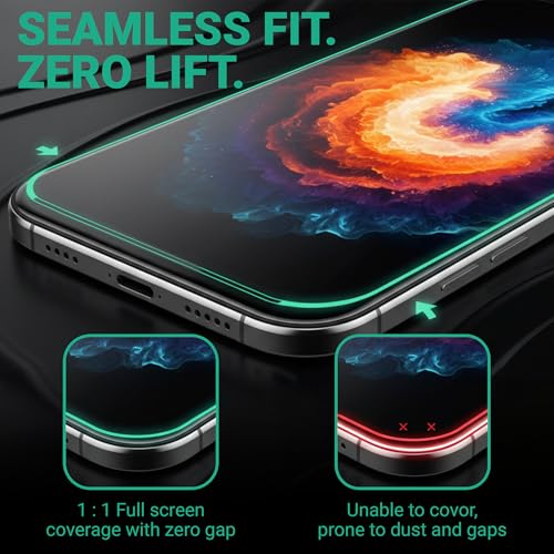 2 Pack iPhone 17 Pro Max/iPhone 16 Pro Max Screen Protector 6.9", 9H Tempered Glass, Easy Installation Kit, Screen Protector 16 Pro Max, Anti-Scratch, HD Clear, Phone Screen Protector