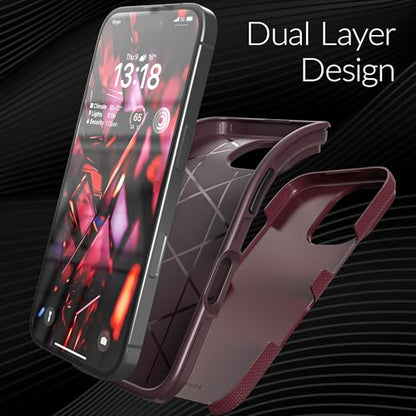 Crave Dual Guard Compatible with iPhone 16 Case, Compatible with MagSafe Shockproof Protection Dual Layer Case for Apple iPhone 16 (6.1") - Berry - color: Berry