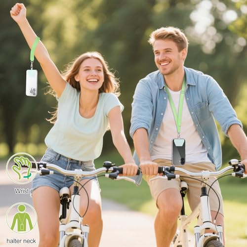 takyu Phone Lanyard, 2 Pack Adjustable Anti-Drop Neck/Wrist Strap with 2 Pcs Tether Patches, Secure Hands-Free Compatible for iPhone Samsung Perfect for Nurses, Teachers, Travel, Hiking Black+Qgreen - color: Black + Qgreen