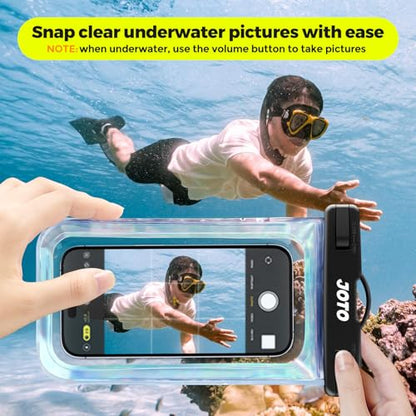 JOTO Up to 7" Universal Waterproof Phone Case for iPhone 16 15 14 13 Plus Pro Max, IPX8 Cellphone Dry Bag 12 11 Pro Max XR X 8 7 6S Plus SE, Galaxy S23 S22 S21 S20+ S20 S10 Plus Note, Pixel -Sparkle - color: Sparkle, size: 1 Pack