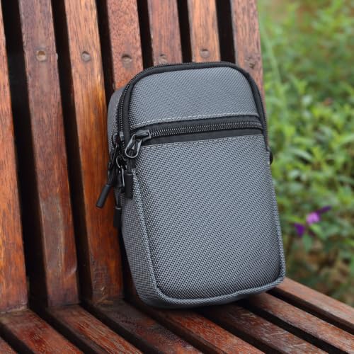 Multi-Functional Cell Phone Belt Holster, Water Repellent Nylon Crossbody Waist Bag Fits 7.2 Inch Phones, 4 Ways Wear Shoulder Hand Wrist Carry Pouch for Outdoor Travel Hiking(Grey) - color: Grey