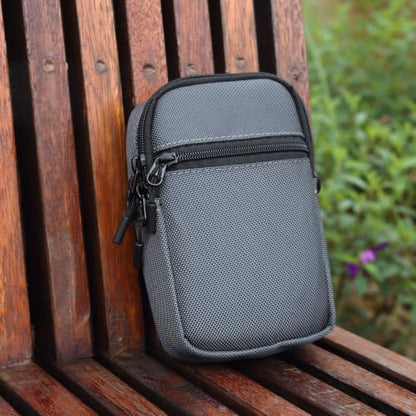 Multi-Functional Cell Phone Belt Holster, Water Repellent Nylon Crossbody Waist Bag Fits 7.2 Inch Phones, 4 Ways Wear Shoulder Hand Wrist Carry Pouch for Outdoor Travel Hiking(Grey) - color: Grey