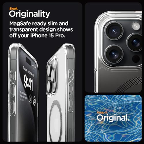 Spigen for iPhone 15 Pro Case, Ultra Hybrid MagFit [Anti-Yellowing] [Compatible with Magsafe] - Carbon Fiber - color: Carbon Fiber, size: iPhone 15 Pro