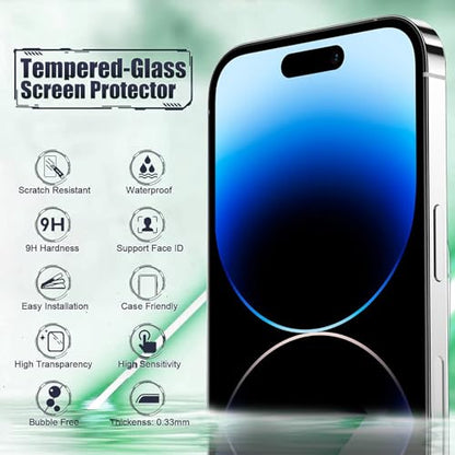 3 Pack Anti-Blue Light Screen Protector for iPhone 14 Pro - size: iPhone 14 Pro