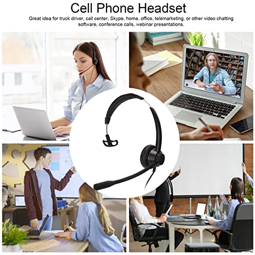 RJ9 Single Ear Headset with Noise Canceling Mic, Mute and Volume Control