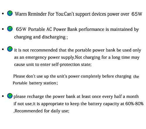 Portable Power Bank with AC Outlet, 65W 110V Portable Laptop Charger Backup - color: Orange Grey