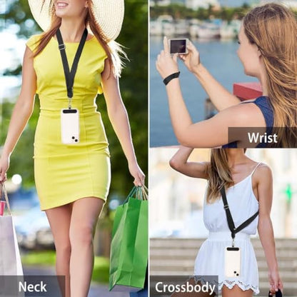 MOLOPPO Phone Lanyard for Smartphone, Adjustable Crossbody Strap-Black+Grey - color: A1-2 Pack Black+2 Pack Gray