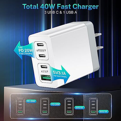 USB C Charger Block 40W Type C Fast Charging Blocks