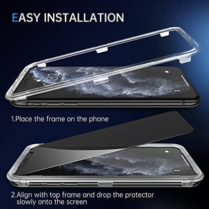 SYNCWIRE Privacy Screen Protector for iPhone 11 Pro/XS/X/10, [Pack of 2] Anti-Spy 9H Hardness Shatterproof Screen Protector, 3D Bubble-Free Protective Glass Privacy Screen Protector - size: for iPhone 11 Pro/X/XS-5.8"