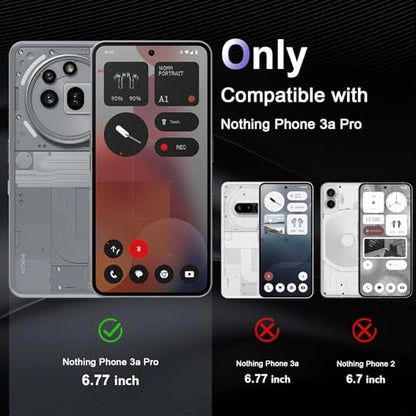 Case for Nothing Phone 3a Pro, Military Grade Drop Protection Phone Case, Yellowing Resistant, Anti-Scratch Hard PC Back, Shockproof Hard Ultra-Thin Protective Cover, Clear - size: Nothing Phone 3a Pro