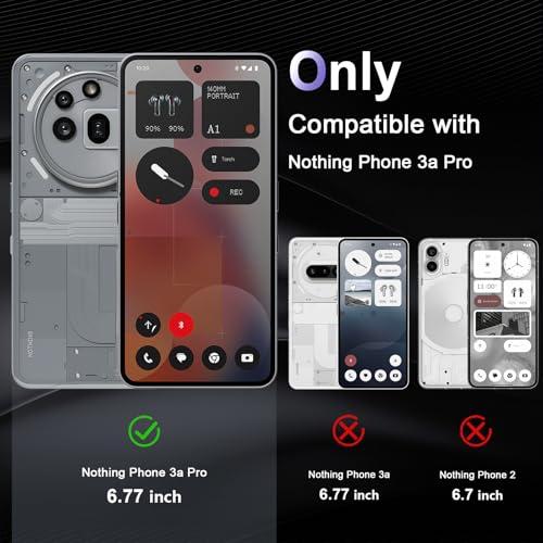 Case for Nothing Phone 3a Pro, Military Grade Drop Protection Phone Case, Yellowing Resistant, Anti-Scratch Hard PC Back, Shockproof Hard Ultra-Thin Protective Cover, Clear - size: Nothing Phone 3a Pro