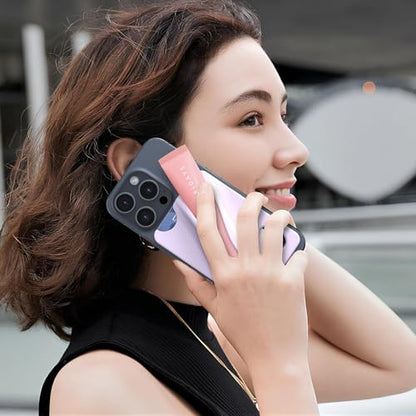 DOB SECHS Large Silicone Lip Holder with Card Holder Compatible with Summer Fridays, Tower 28, Laneige Lipstick Lip Glaze Phone Case Back Stick On Holder for iPhone and Android Smartphones,Purple - color: Purple, size: Large
