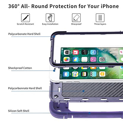 MARKILL Compatible with iPhone Case with Ring Stand, Heavy-Duty Military Grade Shockproof Phone Cover (Deep Purple, iPhone SE 3rd/2nd/iPhone 8/7/6S/6) - color: Deep Purple, size: iPhone SE 3rd/2nd/iPhone 8/7/6S/6