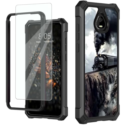 for Schok Volt Sv67q Sv67332 Case with Screen Protector, Military Grade Drop Protection, Dual Layer Hybrid Shockproof Protection TPU Phone Case for Schok Volt Sv67q, Train - color: Train