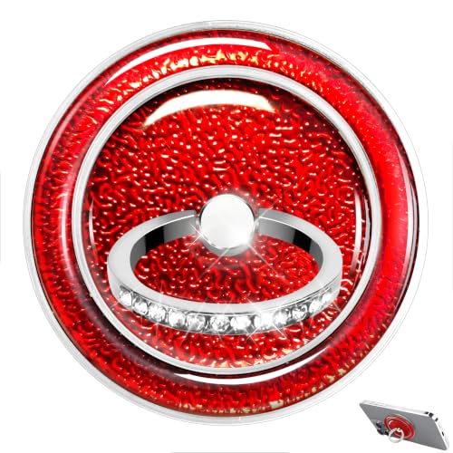 Red Sparkly Magnetic Ring Grip for MagSafe, Bling Phone Stand - color: Red