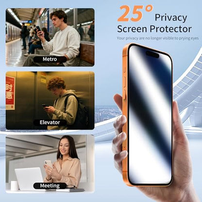 2 Pack Mirror Privacy Screen Protector for iPhone 17 - color: Silver iPhone 17