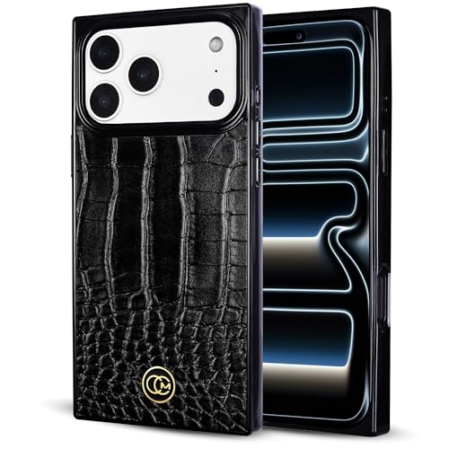COCOMII Rectangle for iPhone 17 Pro Case, Black Crocodile Leather | Compatible with MagSafe Wireless Charging, Shockproof 10ft Drop Protection, Camera & Screen Protection, Premium Glossy Finish - color: Black Crocodile Leather, size: iPhone 17 Pro (6.3")