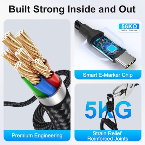 USB C to USB C Cable 3FT 2 Pack 60W Fast Charging USBC Charger - size: 3 ft